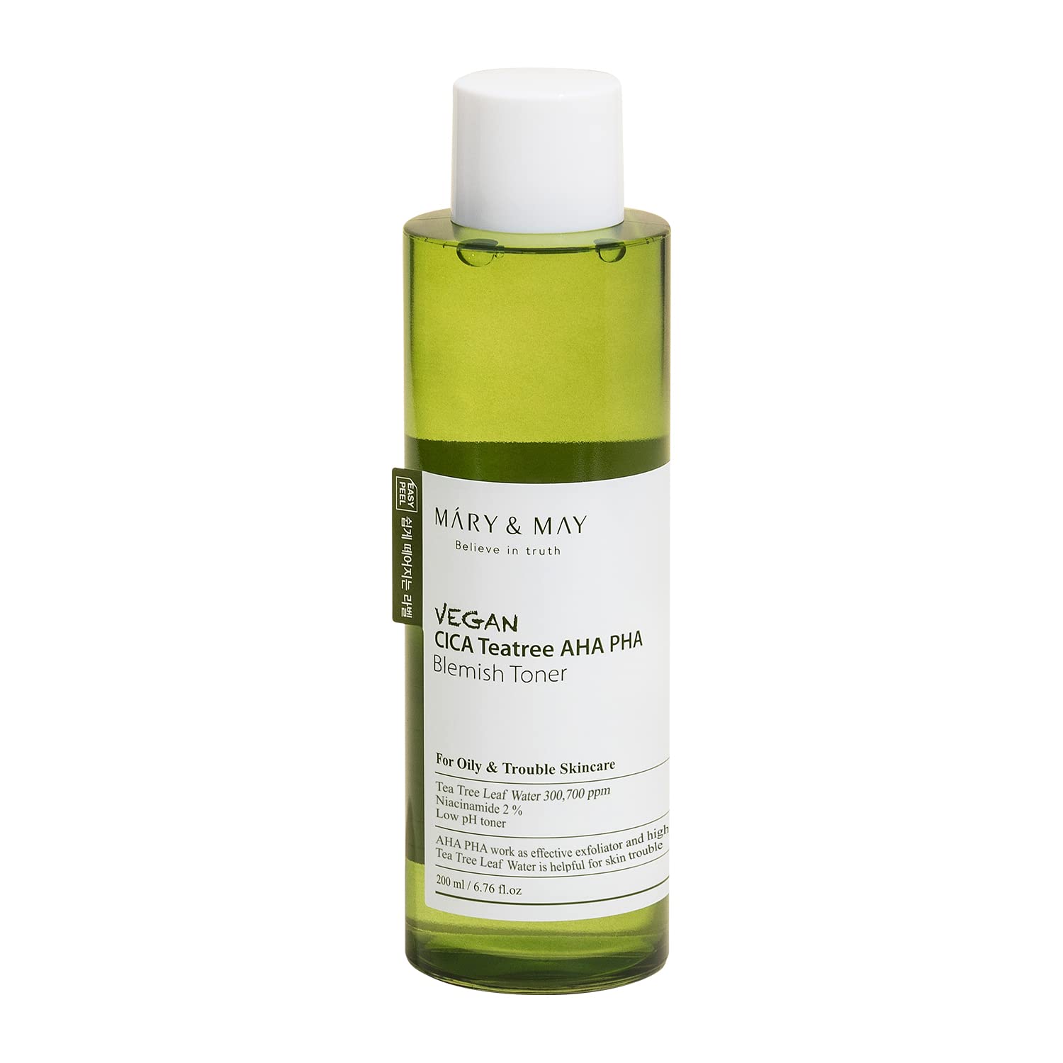 Buy Mary & May, Vegan CICA Tea Tree AHA PHA Blemish Toner 200ml Online in Qatar