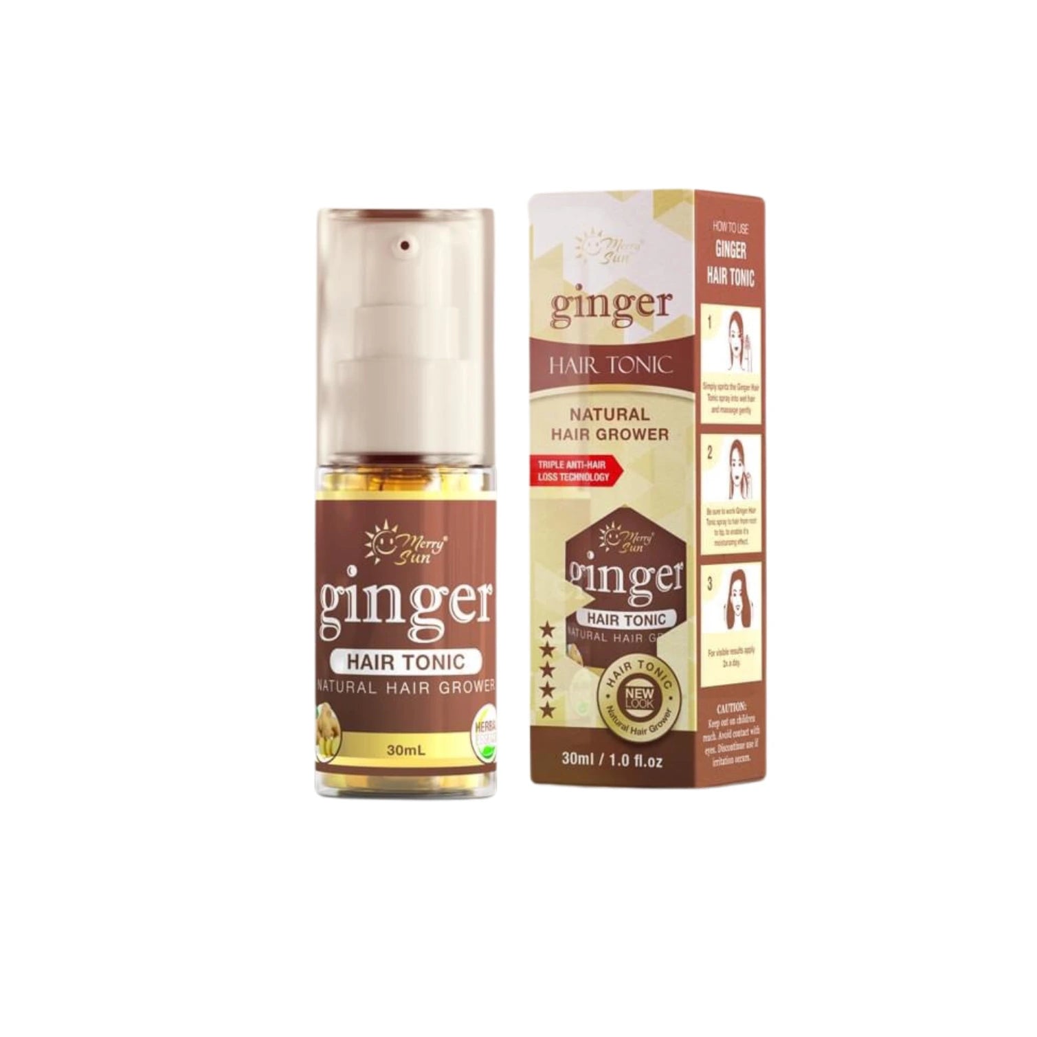 Buy Merry Sun, Ginger Hair Tonic Natural Hair Grower 30ml Online in Qatar