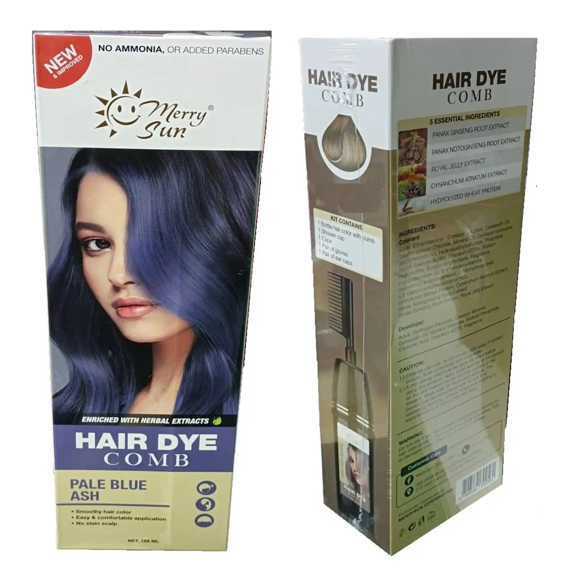 Buy Merry Sun, Hair Dye Comb Pale Blue Ash 168ML Online in Qatar
