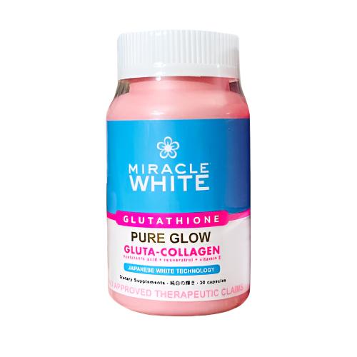 Buy Miracle White, Gluthatione PURE GLOW 30Capsules Online in Qatar
