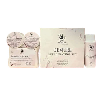 Ms.Tsung Essentials, DEMURE Rejuvenating Set, all about skin doha, skincare, qatar, beauty, cosmetics, trending, tiktok, snapchat, facebook, instagram, Perfume, reels, hightlights, followers