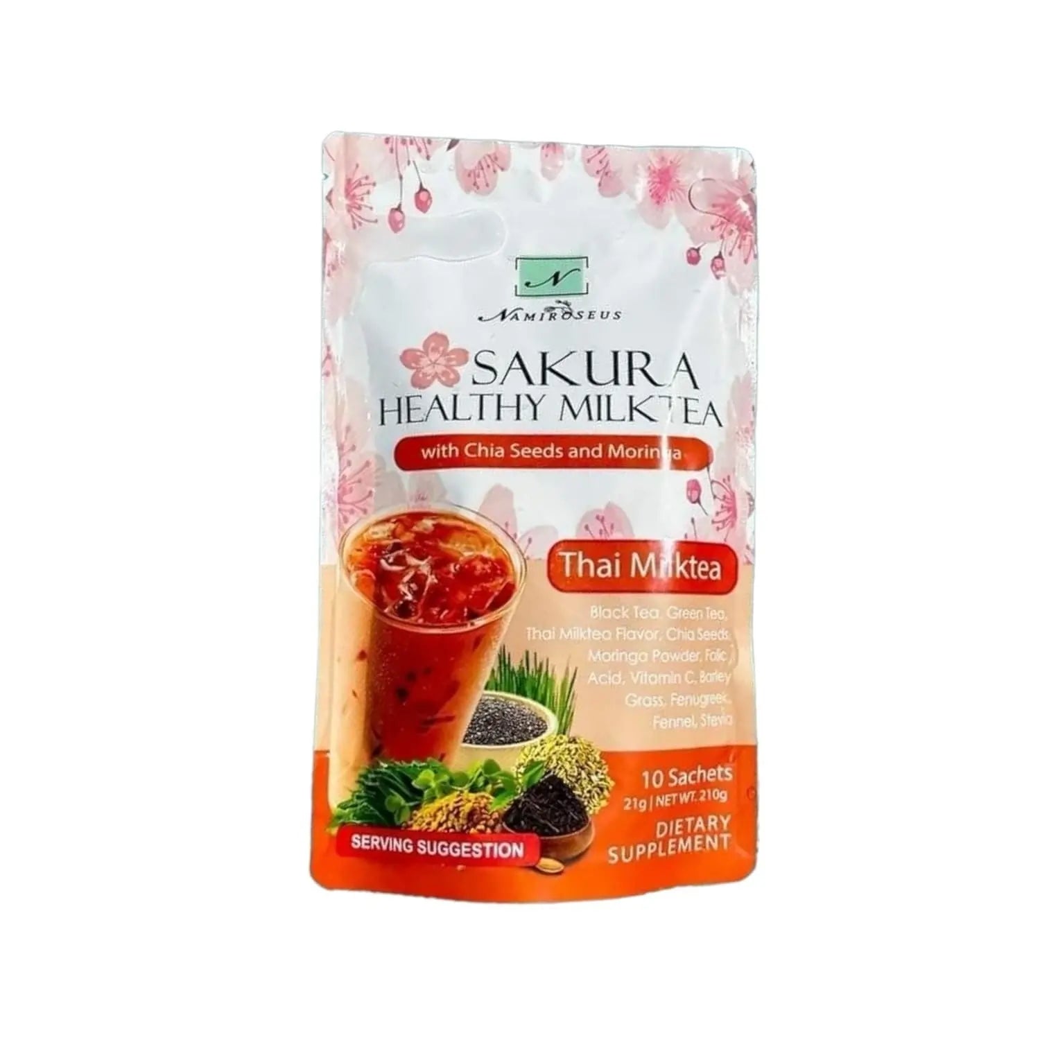 Buy NAMIROSEUS, Sakura Healthy Milktea with Chia Seeds and Moringa 10sachets Online in Qatar
