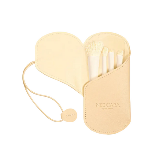 NEE CARA, 4PCS Brush Set With Bag, all about skin doha, skincare, qatar, beauty, cosmetics, trending, tiktok, snapchat, facebook, instagram, Perfume, reels, hightlights, followers, fyp 