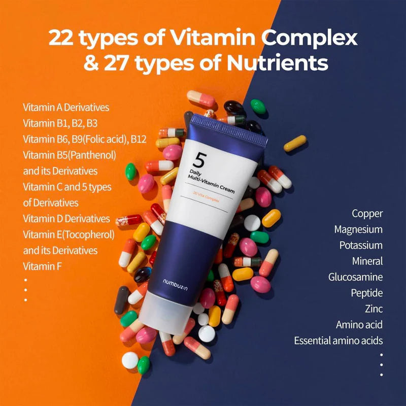 numbuzin, No.5 Daily Multi-Vitamin Cream 20 Vita Complex 60mlallaboutskindoha