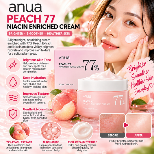 Anua, Peach 77% Niacin Enriched Cream 50ml
