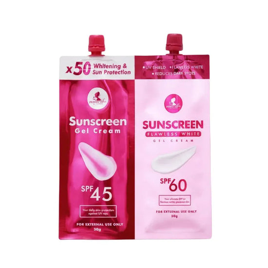 Buy Perfect Skin Sunblock Gel Cream And Flawless White Twin Pack 30g x2 Online in Qatar
