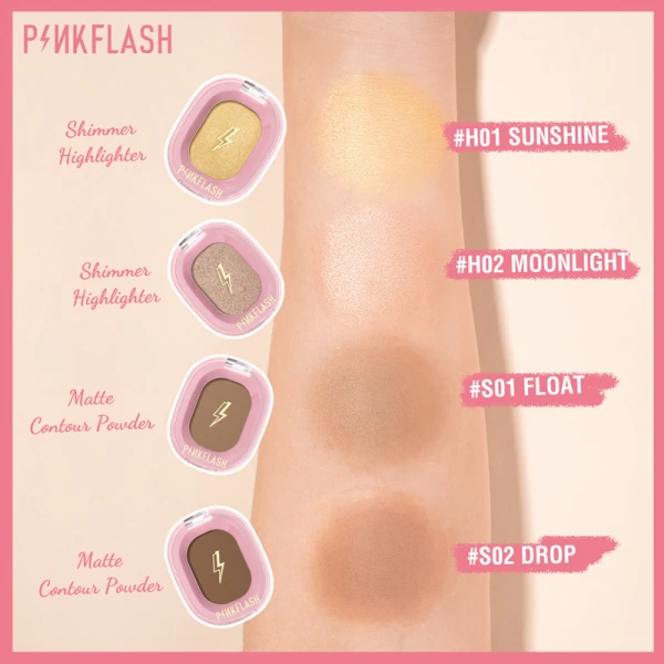 Pinkflash, Shimmer Highlighter & Matte Countour Powder 7g, all about skin doha, skincare, qatar, beauty, cosmetics, trending, tiktok, snapchat, facebook, instagram, Perfume, reels, hightlights, followers, fyp