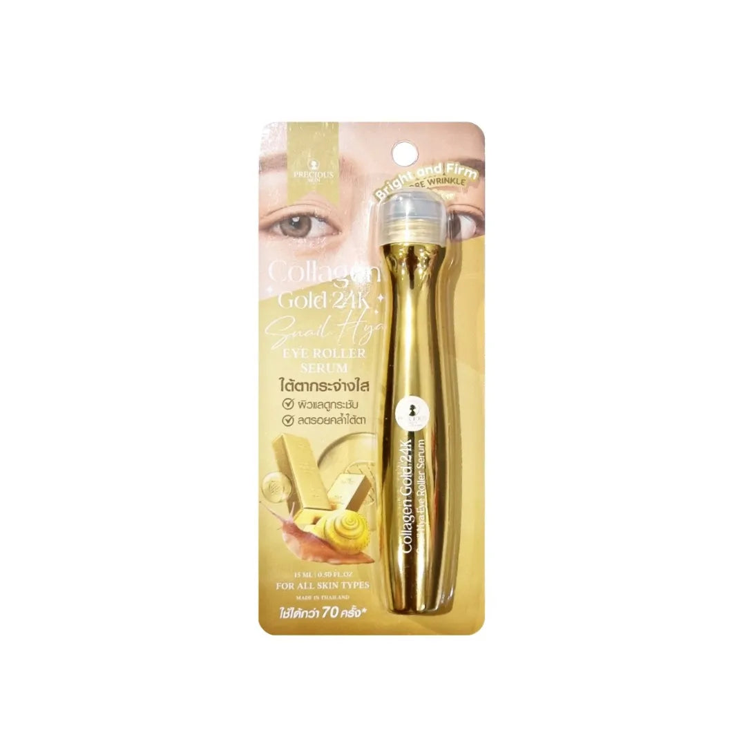 Buy Precious Skin, Collagen Gold 24K Snail Hya Eye Roller Serum 15ml Online in Qatar