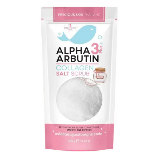 Precious Skin, Alpha Arbutin 3plus Collagen Salt Scrub 300g, all about skin doha, skincare, qatar, beauty, cosmetics, trending, tiktok, snapchat, facebook, instagram, Perfume, reels, hightlights, followers, fyp
