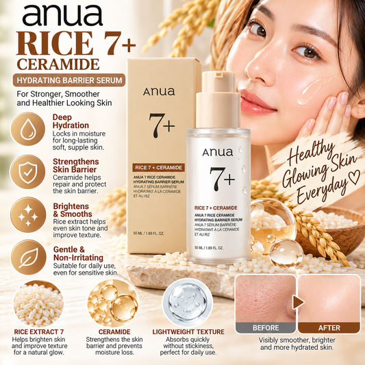 Anua, Rice 7 Ceramide Hydrating Barrier Serum 50ml