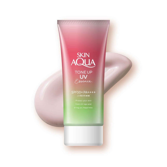 Buy SKIN AQUA, Tone Up Essence Happiness Aura SPF50+ PA++++(Rose) 80g Online in Qatar