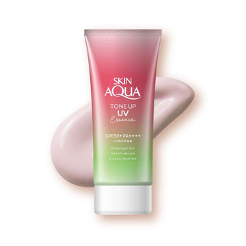 Buy SKIN AQUA, Tone Up Essence Happiness Aura SPF50+ PA++++(Rose) 80g Online in Qatar