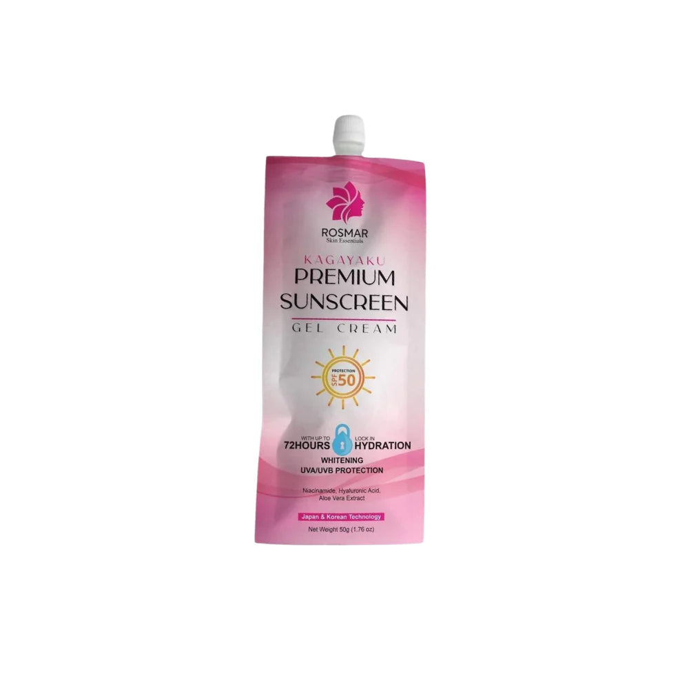 ROSMAR Skin Essentials, Kagayaku Premium Sunscreen Gel Cream SPF50 50g doha, qatar, skincare, available, daily, routine, allaboutskindoha, all about skin doha, bestselling, best, mostselling, most, beauty, product, facebook, instagram, tiktok