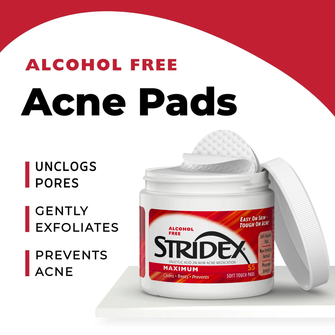 Buy STRIDEX, Maximum Acne Pads - 2% Salicylic Acid Online in Qatar