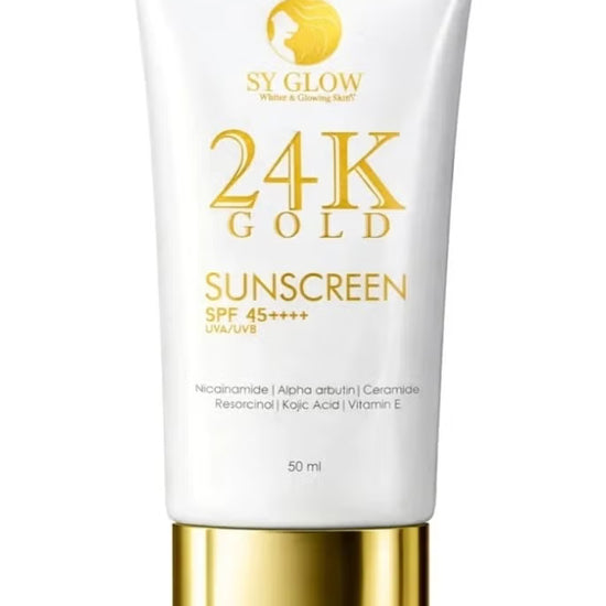 Buy SY Glow, 24K Gold Sunscreen SPF 45++++ UVA/UVB 50ml Online in Qatar