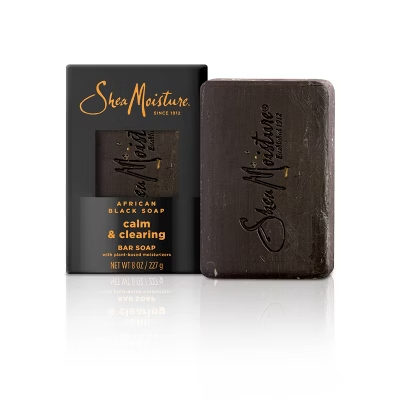 Shea Moisture, African Black Soap Clam & Clearing Bar Soap 227g ,all about skin doha, skincare, qatar, beauty, cosmetics, trending, tiktok, snapchat, facebook, instagram, Perfume, reels, hightlights, followers