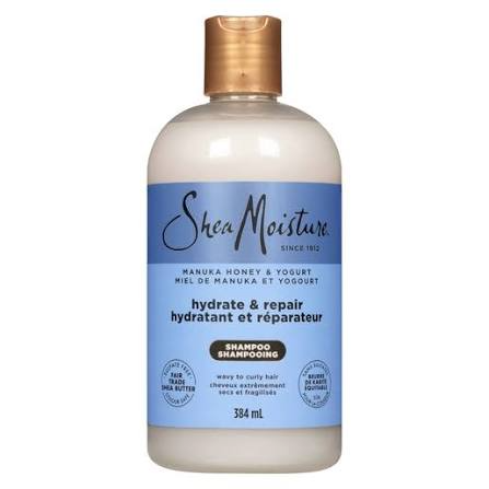 Shea Moisture, Manuka Honey & Yogurt Hydrate + Repair Shampoo 384ml, all about skin doha, skincare, qatar, beauty, cosmetics, trending, tiktok, snapchat, facebook, instagram, Perfume, reels, hightlights, followers