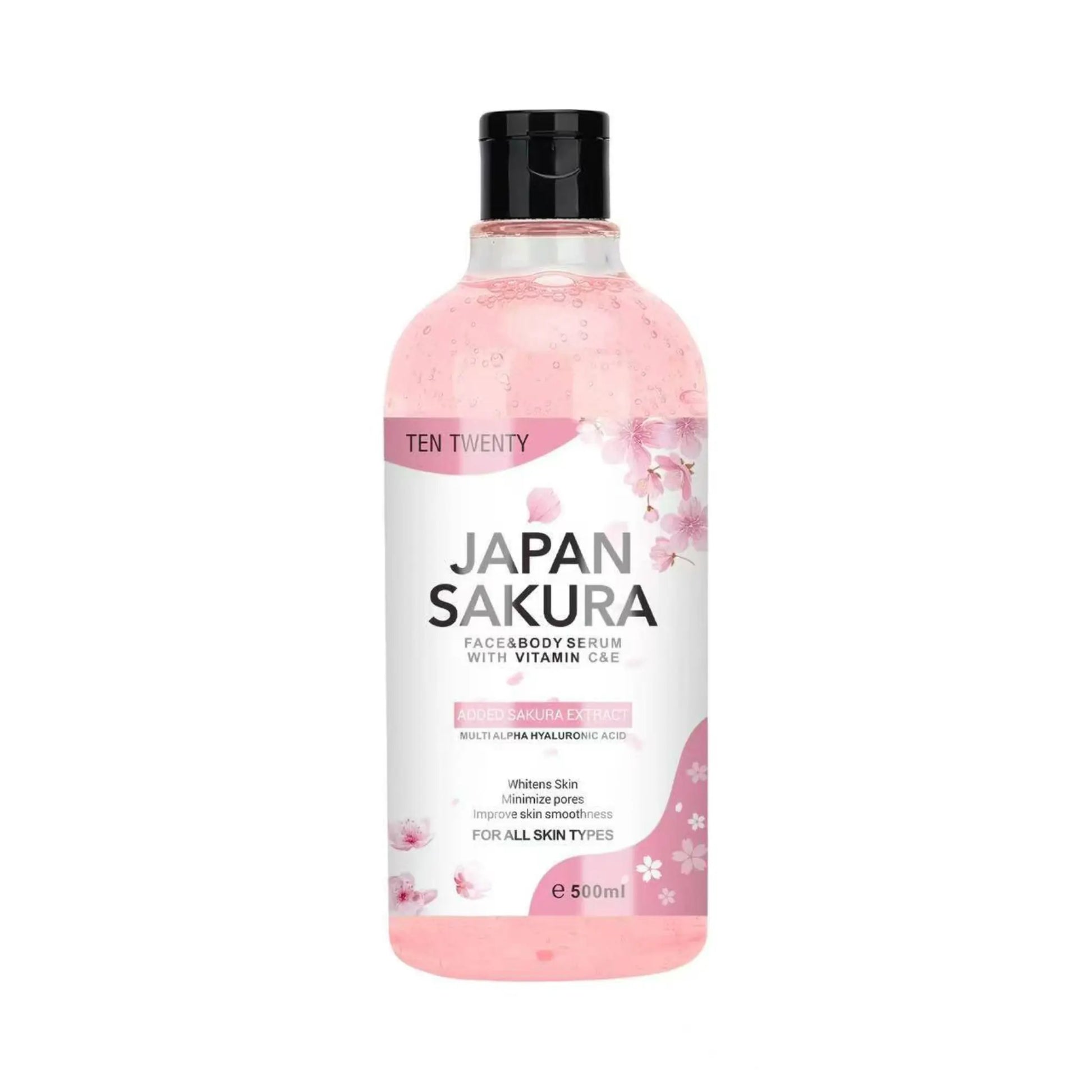 Buy Ten Twenty, Japan Sakura Face and Body Serum with Vitamin C&E 500ml online in Qatar