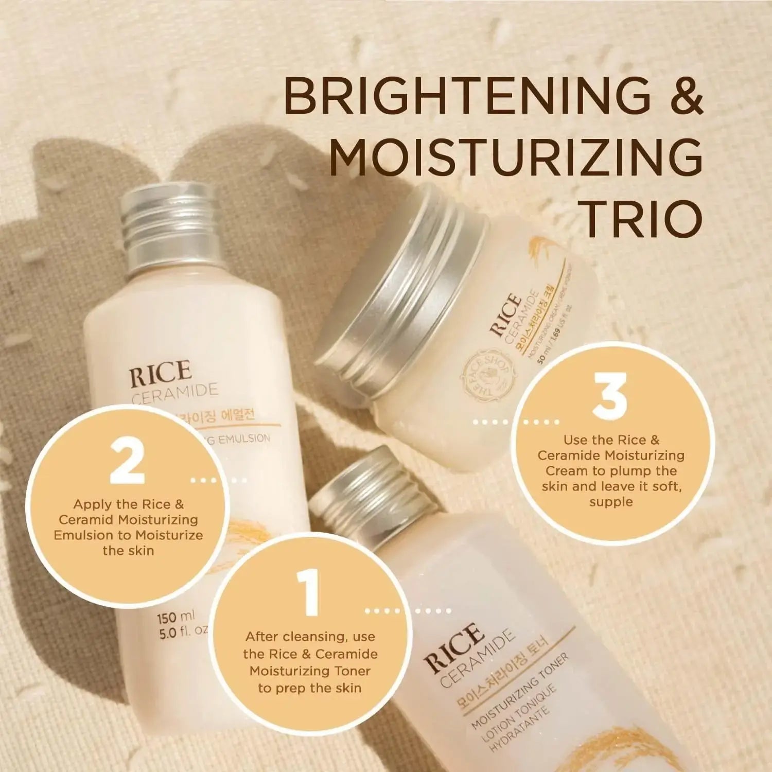 Shop The Face Shop, Rice Ceramide Moisturizing Toner Lotion 150ml Online in Qatar