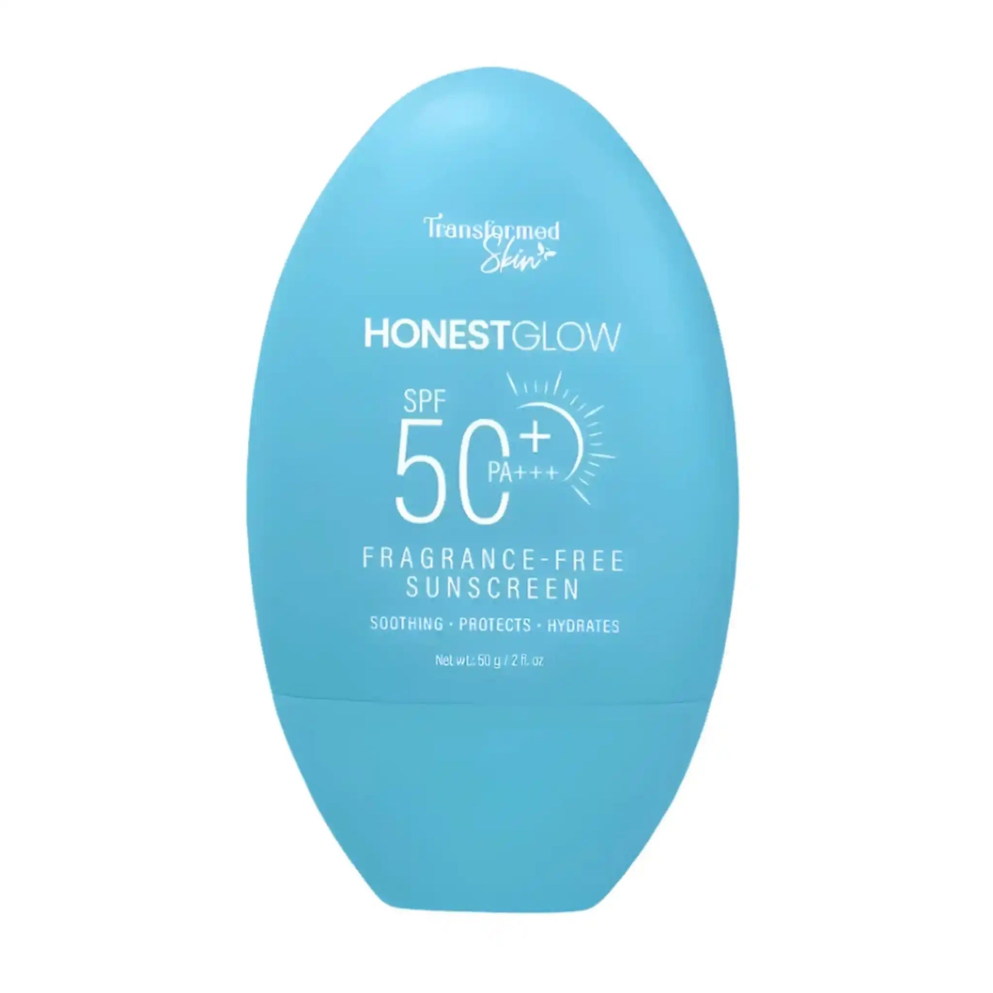 Buy Transformed Skin, Honest Glow Fragrance-Free Sunscreen SPF50 PA+++ 50g Online in Qatar
