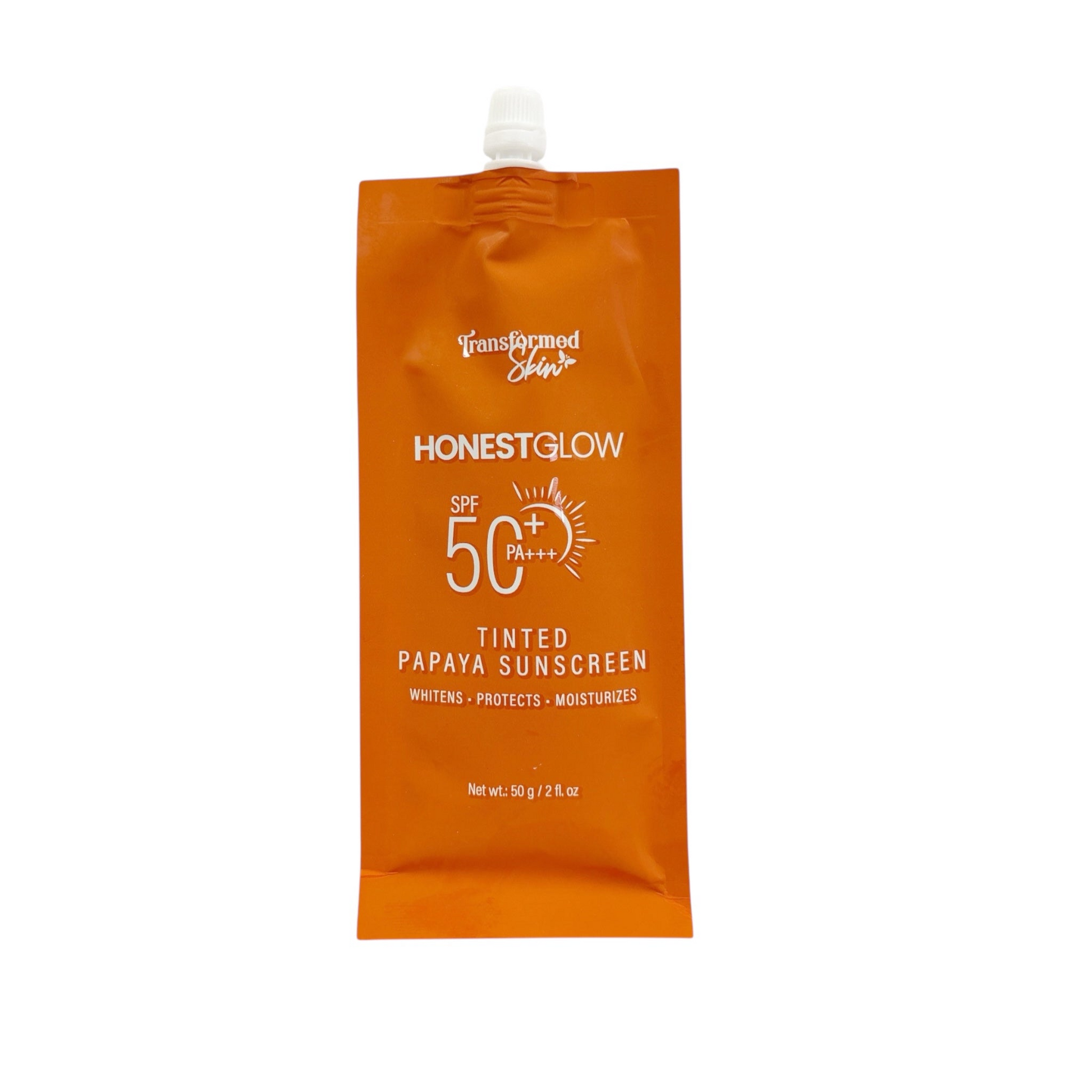 Transformed Skin, Honest Glow Tinted Papaya Sunscreen SPF50+++ 50g