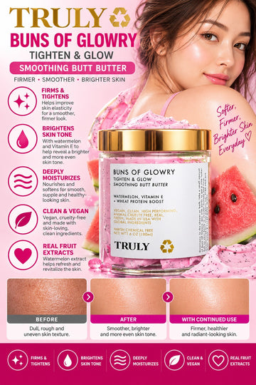 Truly, Buns Of Glowry Smoothing Butt Butter Tighten & Glow 180ml