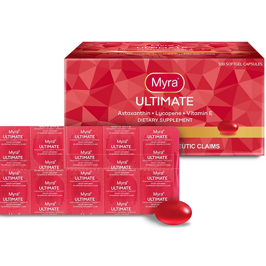  UL Skin Sciences Inc, Myra Utimate with Astaxanthin, Lycopene and Vitamin E, 100 Softgel Capsules , all about skin doha, skincare, qatar, beauty, cosmetics, trending, tiktok, snapchat, facebook, instagram, Perfume, reels, hightlights, followers, fyp
