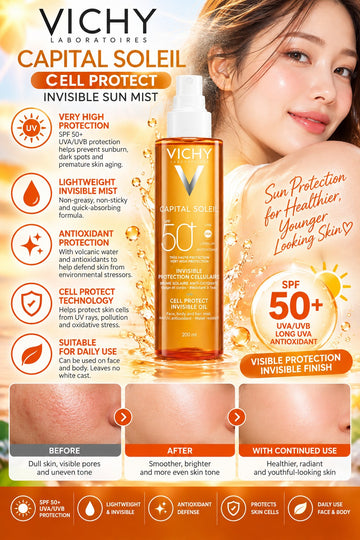 Vichy, Capital SPF50+ UVB + UVA + Long UVA + Antioxidant 200ml