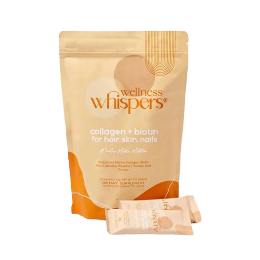 Buy Wellness Whispers, Collagen + Biotin Melon Winter Milk Tea 10 Sachets Online in Qatar