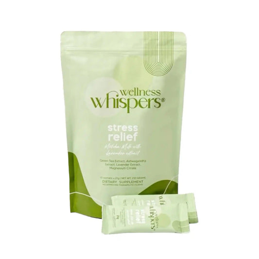 Buy Wellness Whispers, Stress Relief Matcha Milk with Lavender Extract 10 Sachets Online in Qatar