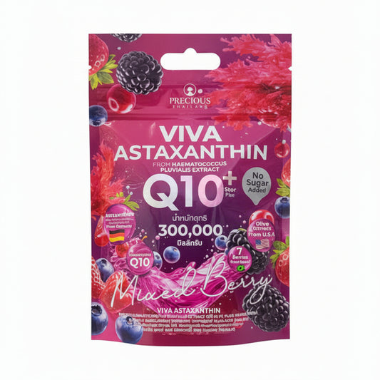 Precious Skin, VIVA Astaxanthin from Haematococcus Pluvialis Extract Q10+ Mixed Berry Flavor 30 Sachets (30pcs)