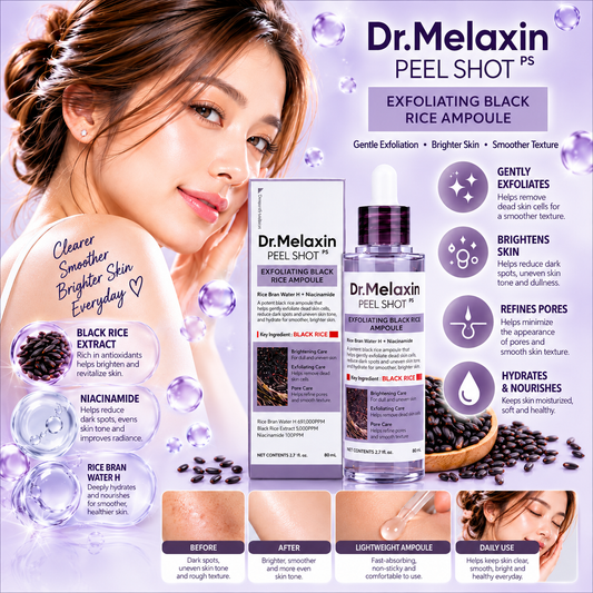 Dr.Melaxin, Peel Shot Exfoliating Black Rice Ampoule 80ml