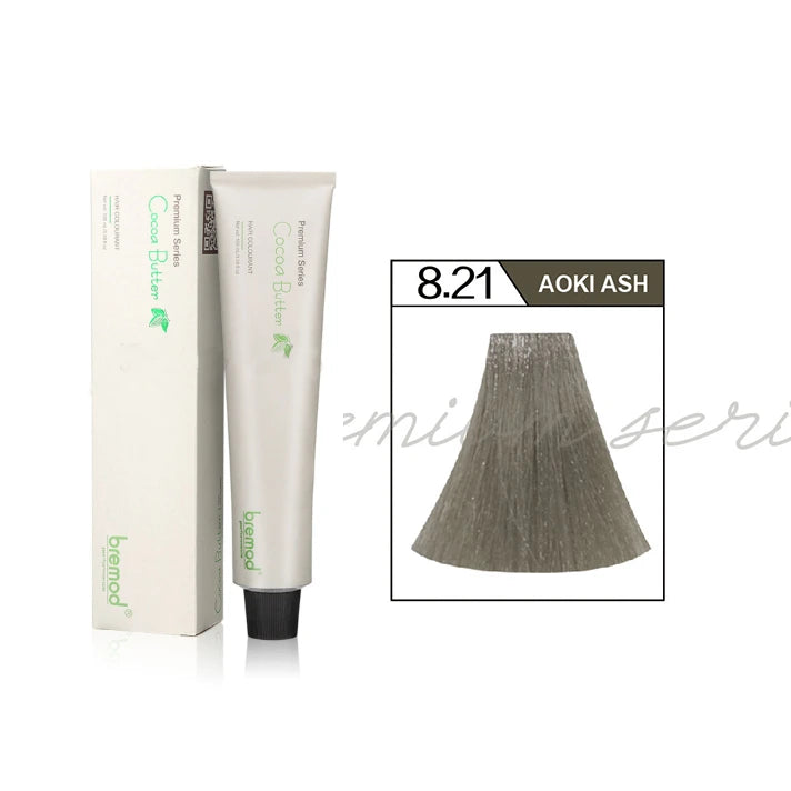 Bremod, Premium Series Cocoa Butter Hair Color - 8.21 Aoki Ash