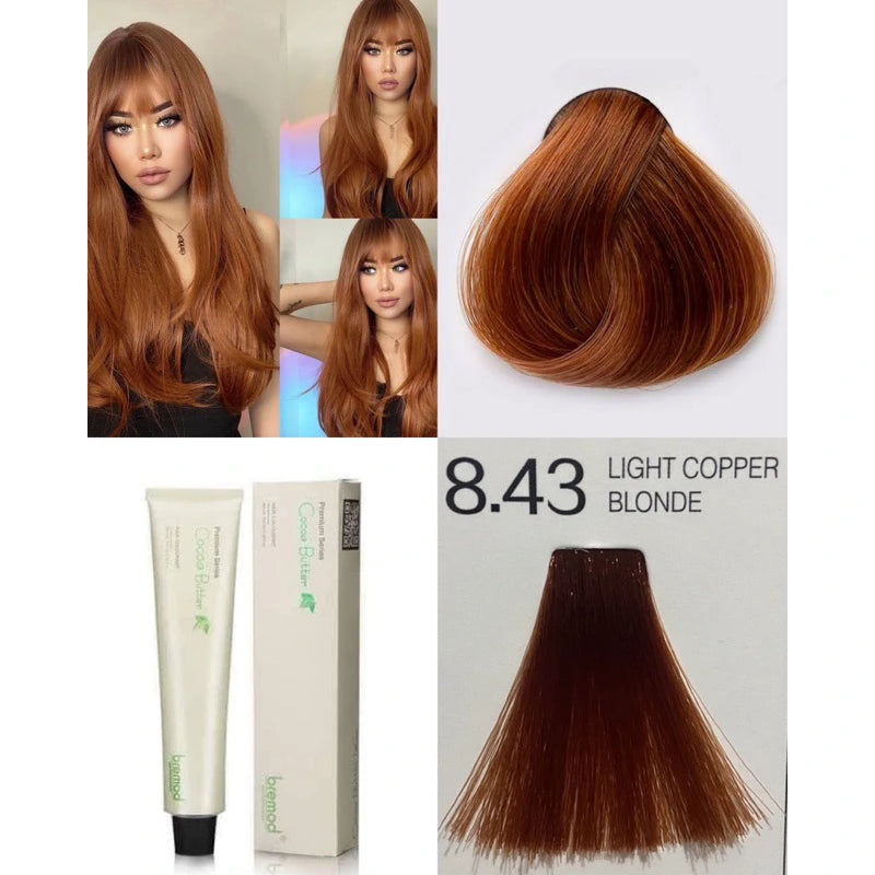 Bremod, Premium Series Cocoa Butter Hair Color - 8.43 Light Copper Blonde