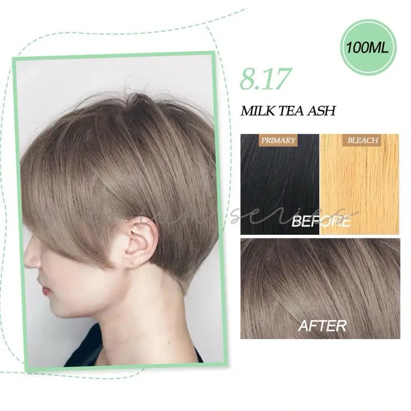 Bremod, Premium Series Cocoa Butter Hair Color - 8.17 Milk Tea Ash