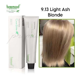Bremod, Premium Series Cocoa Butter Hair Color - 9.13 Light Ash Blonde