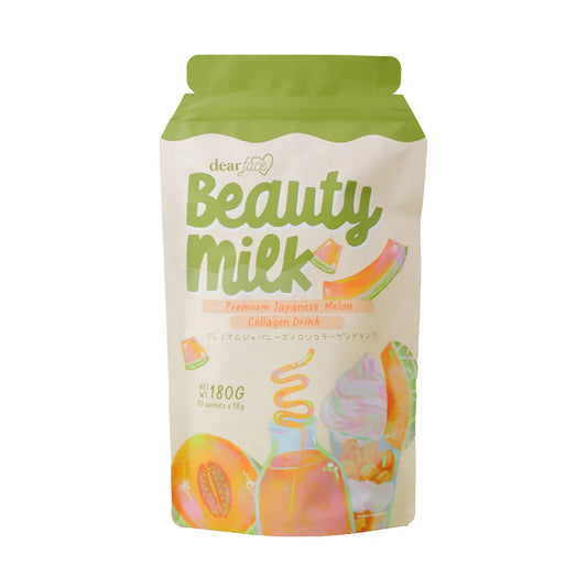 Dear Face, Beauty Milk Premium Japanese Melon Collagen Drink 10 Sachets