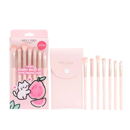 NEE CARA, 7PCS Makeup Brush Set with Travel Case - All About Skin Doha