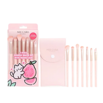 NEE CARA, 7PCS Makeup Brush Set with Travel Case - All About Skin Doha