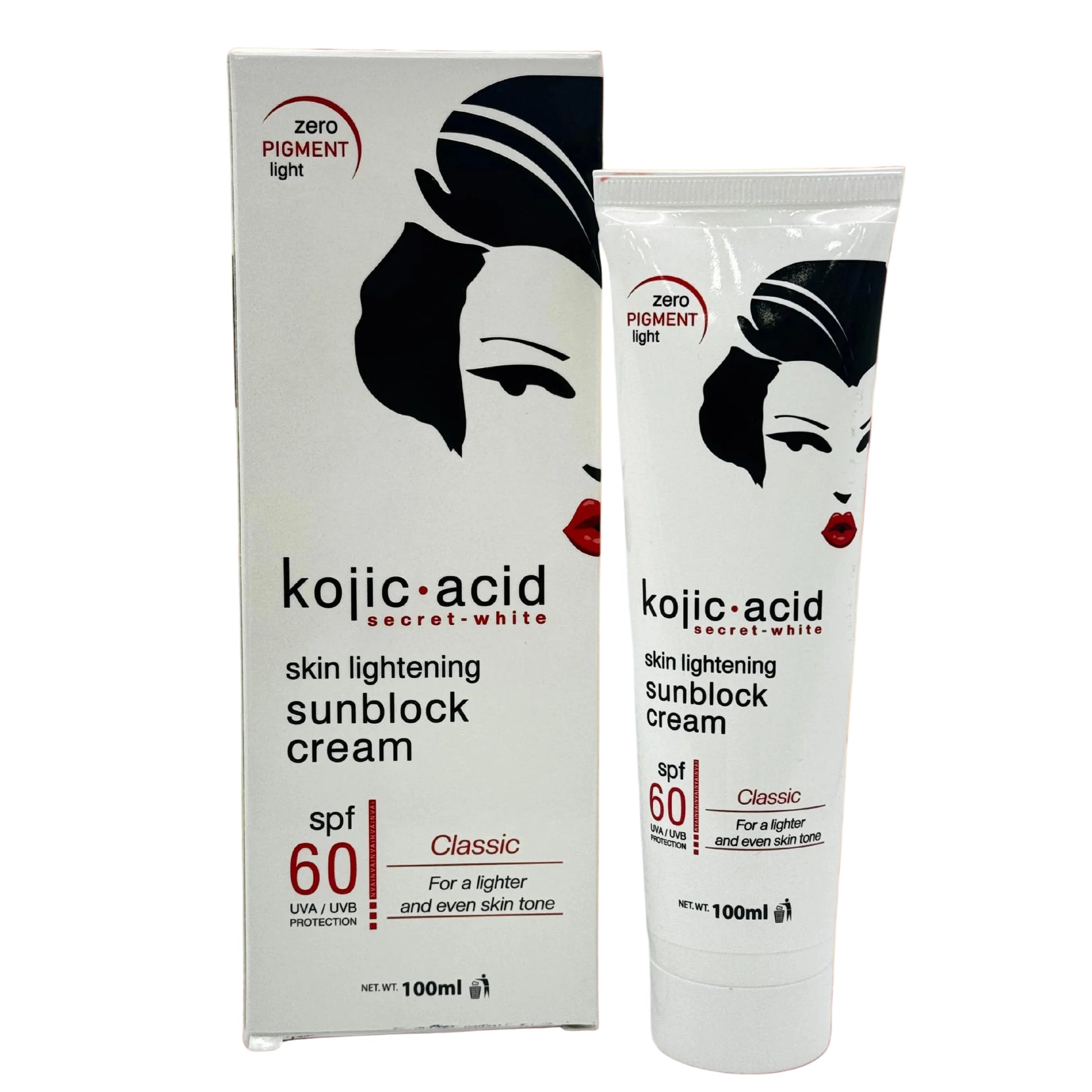 kojic acid, sunblock cream spf 60 uva/uvb 100ml