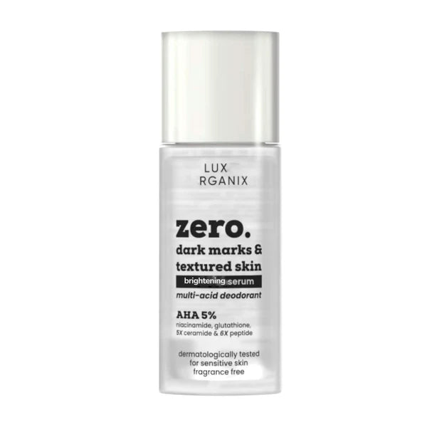 Luxe Organix, Zero Dark Marks & Textured Skin Whitening Serum AHA 5% niacinamide, glutathione 50 ml