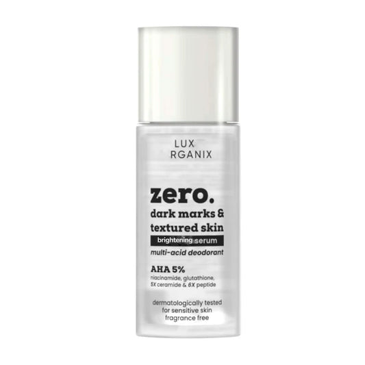 Luxe Organix, Zero Dark Marks & Textured Skin Whitening Serum AHA 5% niacinamide, glutathione 50 ml