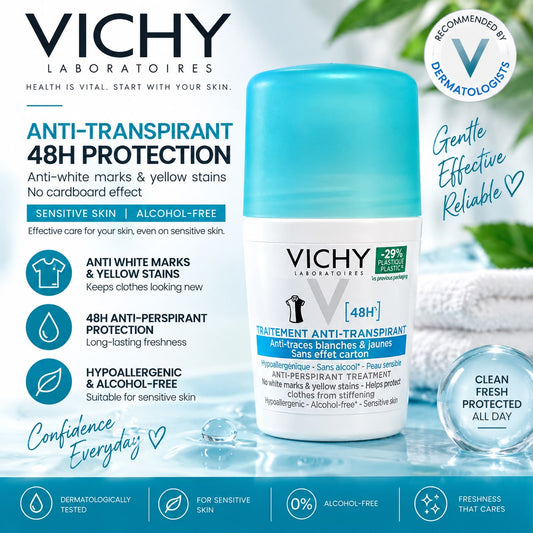 Vichy, 48 Hours Intensive Anti-Perspirant Hypoallergenic Deodorant 50ml